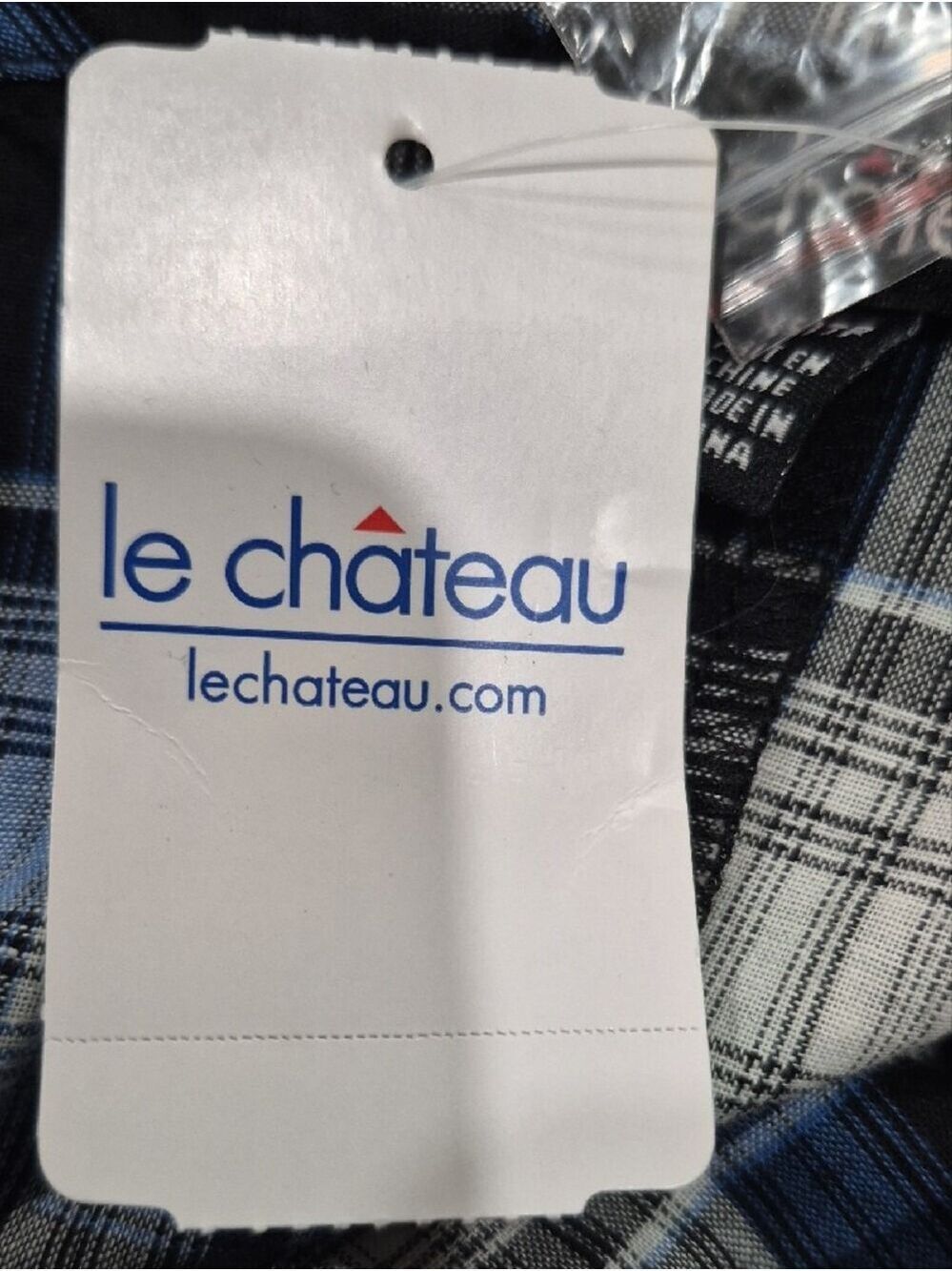 Le Château Blue, White & Gray Plaid Sweetheart Neck Top – NWT - Picture 10 of 13
